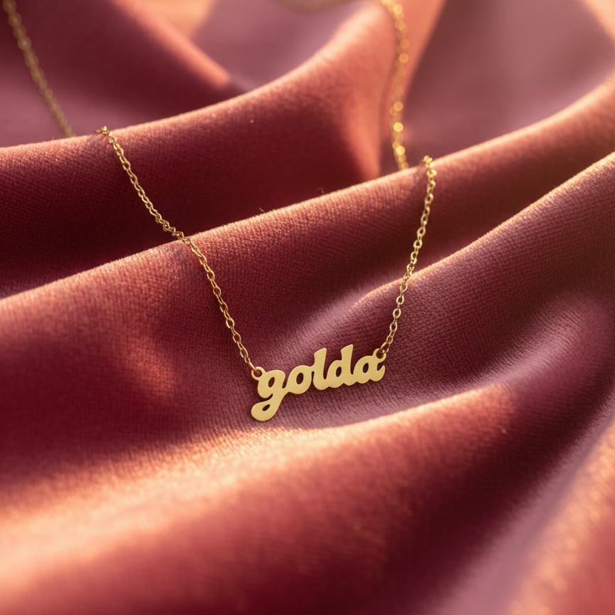 Golda Necklace on velvet
