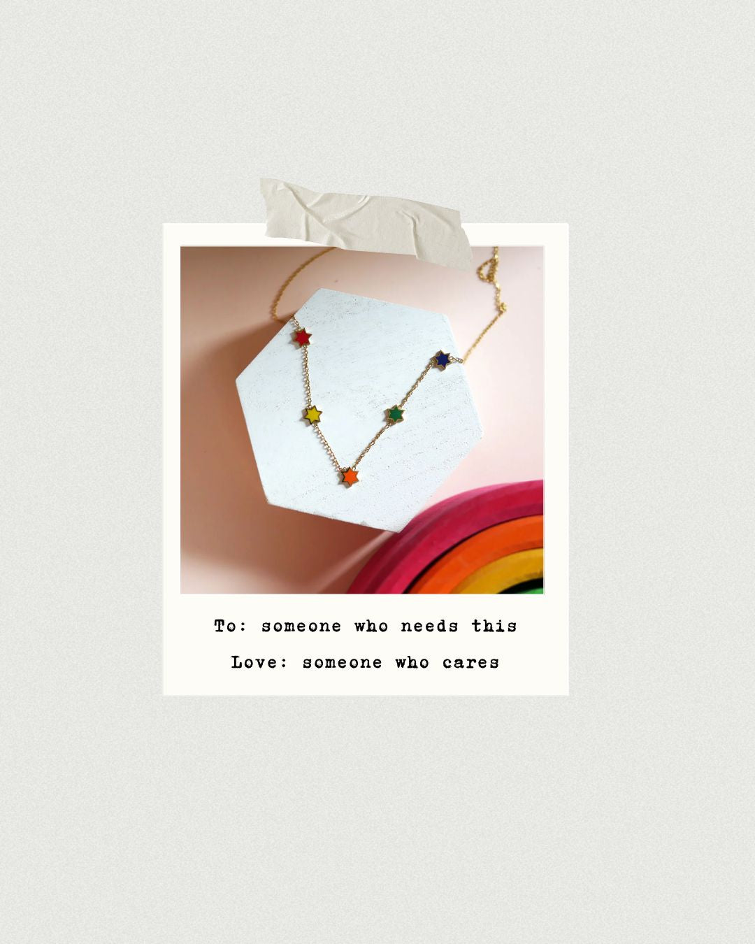 Give Pride: Gift a Jewish Star Rainbow Necklace