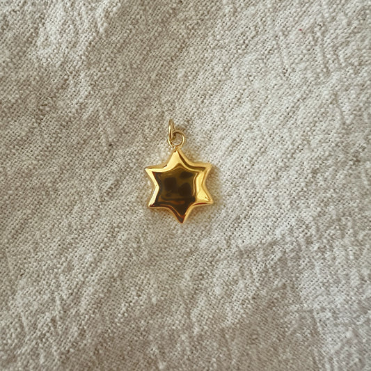 Bubble jewish star charm in gold 