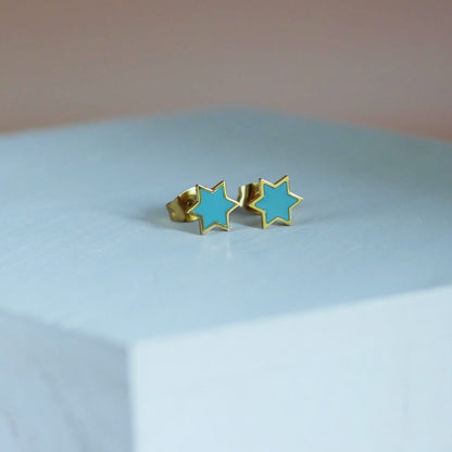 Jewish Star Flat Face Studs