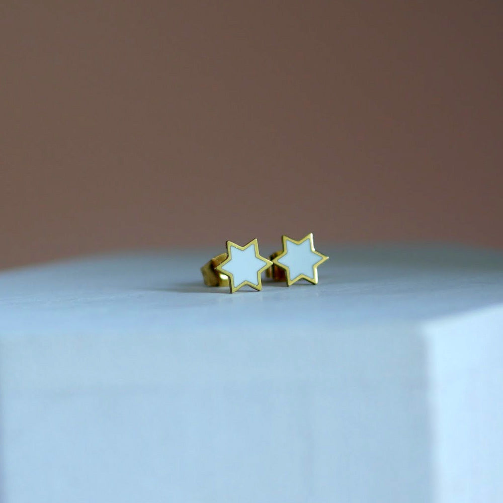 Jewish Star Flat Face Studs