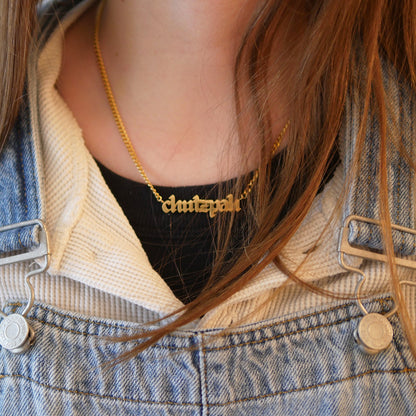 Chutzpah Blackletter Necklace