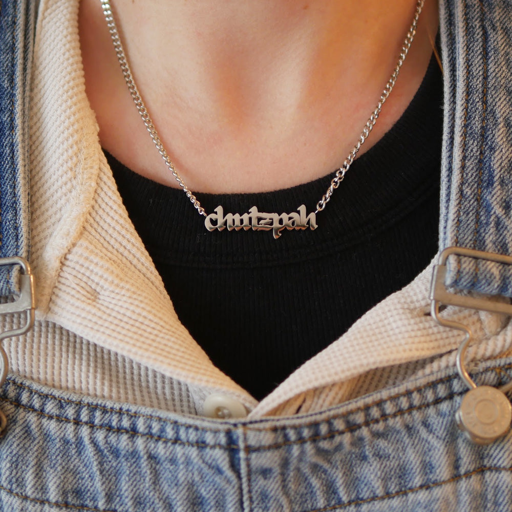 Chutzpah Blackletter Necklace