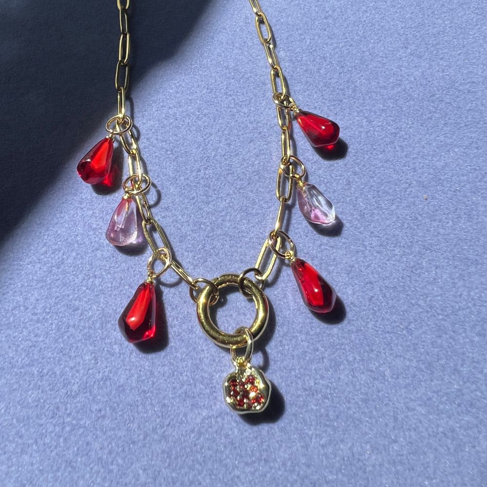 Extra Juicy Pomegranate Charm Necklace