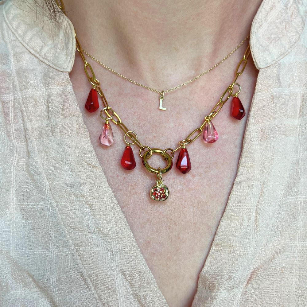 Extra Juicy Pomegranate Charm Necklace